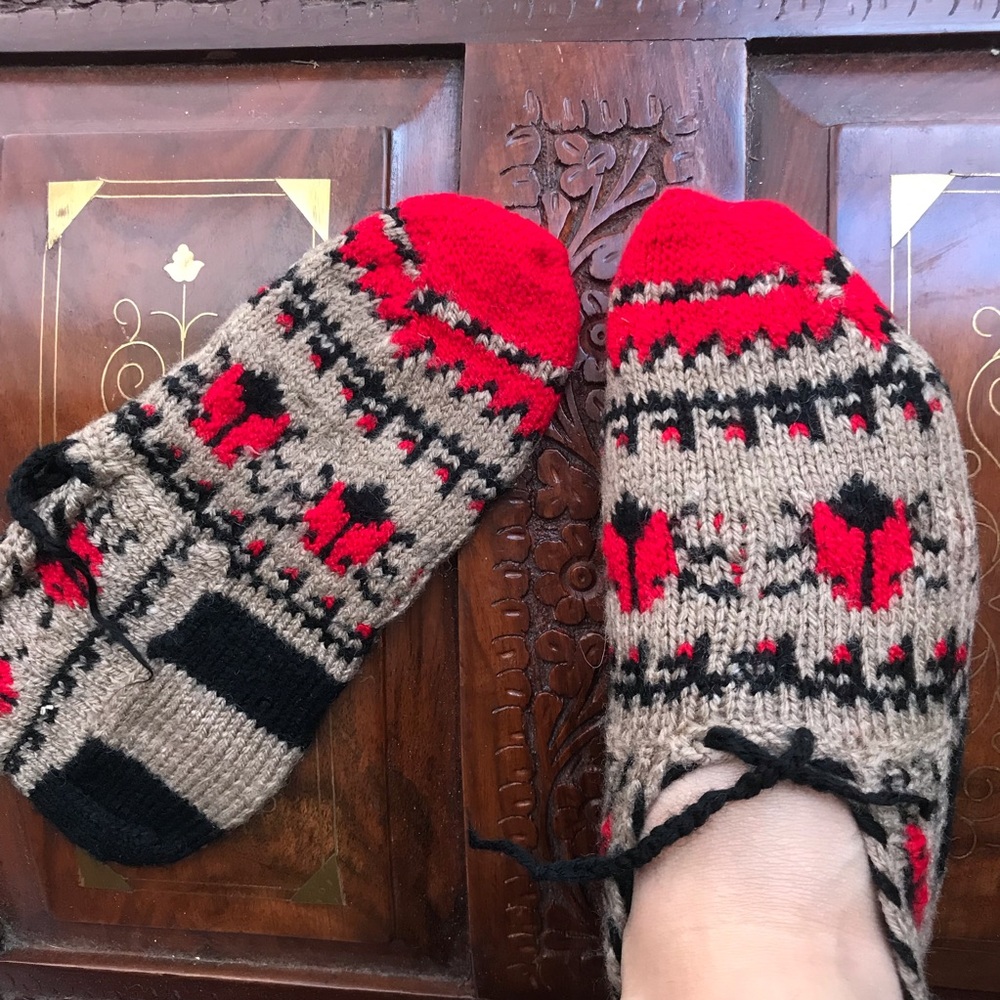 Authentic Handmade Knitted Slipper Socks